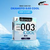 Bao cao su Okamoto 0.03 Cool - Siêu mỏng, mát lạnh, láng mịn - Hộp 3 cái 662149