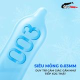 Bao cao su Okamoto 0.03 Cool - Siêu mỏng, mát lạnh, láng mịn - Hộp 3 cái 662149