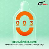Bao cao su Okamoto 0.03 Real Fit - Siêu mỏng, co rút ôm sát - Hộp 3 cái 662151
