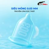 Bao cao su Okamoto 0.03 Platinum - Siêu mỏng, không mùi - Hộp 3 cái 662155