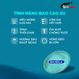 Bao cao su Shell Play Aura 6 tính năng - Hộp 10 cái + 5 vòng đeo kéo dài thời gian 662202