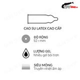 Bao cao su SO Classic - Mỏng, nhiều gel bôi trơn - Hộp 12 cái 662332