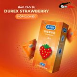 Bao cao su Durex Strawberry - Hương dâu, 56mm - Hộp 12 cái 662442