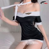 Thời trang sexy cosplay tiếp viên hàng không Airline màu đen TV02