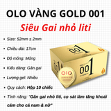 Bao Cao Su OLO 0.01 Vàng Gân Gai, Siêu Mỏng, Kéo Dài Thời Gian - Hộp 10 Cái 664527