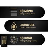 Bao Cao Su Durex 001 Siêu Mỏng Size Lớn 55mm - Hộp 3 Chiếc 669216