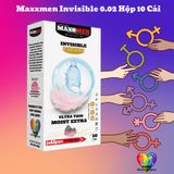 Bao Cao Su Size 49mm Maxxmen Invisible 002, Cực Siêu Mỏng Nhiều Gel, Hương Hoa Anh Đào Cho LGBT, Gay 670782