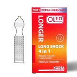 Hộp 12 Cái Bao Cao Su Kéo Dài Thời Gian Oleo Lampo LONG SHOCK 4 in 1  670991