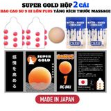 Bao Cao Su Nhật Bản Super Gold - 9 Bi Toàn Thân - 1 Bi Silicon Mềm ở Đầu Tăng Thêm 1cm - Hộp 2 Cái 720385