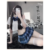 Cosplay Học Sinh Anime Nhật Bản Sexy Dễ Thương - N765 Xanh