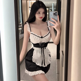 Cosplay Hầu Gái Sexy Anime Maid Cute Váy Đầm Ngủ Nàng Hầu Bàn Kèm Tạp Dề Trắng Gợi Cảm Dáng Yêu - N374