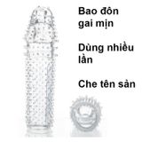 Bao cao su đôn dên tăng kích thước – Gai mịn – Tái sử dụng nhiều lần