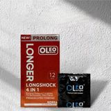 Bao Cao Su Oleo Lampo Longshock 4in1 Hộp 12 Cái - Gân Gai Mịn, Hương Bạc Hà, Kéo Dài Cuộc Yêu Đỉnh Cao