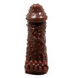 Bao Cao Su Đôn Gai Rung Brave Man – Silicon Da Nâu Siêu Mềm, Tăng Kích Thước 4cm, Dây Đeo Chống Tuột & Kéo Dài Thời Quan Hệ (Hộp 1 Cái + 1 Đạn Rung).