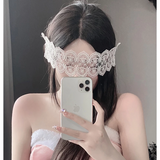 Bịt Mắt Ren Họa Tiết Hoa Sexy Gợi Cảm Phối Đồ Cosplay Cá Tính - Màu Trắng