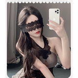 Bịt Mắt Ren Họa Tiết Hoa Sexy Gợi Cảm Phối Đồ Cosplay Cá Tính - Màu Đen