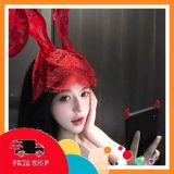 (Che Tên Khi Giao) Phụ Kiện Cosplay Dễ Thương Cho Nữ Sexy Gợi Cảm - Cài Tai Thỏ Đỏ - Hàng Mới Về