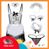 (Che Tên Khi Giao) Đồ Cosplay Nữ Học Sinh Hầu Gái Gợi Cảm - N776 Hộp Trắng Kín