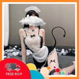 (Che Tên Khi Giao) Đồ Cosplay Nữ Học Sinh Hầu Gái Gợi Cảm - N776 Hộp Trắng Kín