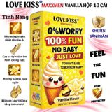 Bao Cao Su Love Kiss MAXXMEN Vanilla Siêu Mỏng 0.02mm Hương Vani Hộp 10 Cái