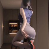 Đồ Cosplay Sexy Thư Ký Body Kèm Bảng Tên Quyến Rũ Ngọt Ngào Váy Công Sở Nữ Dáng Ôm Gợi Cảm Cuốn Hút - N319 Xám Xanh