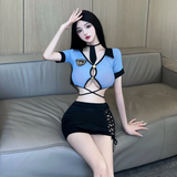 Đồ Cosplay Set Tiếp Viên Hàng Không Xanh Quyến Rũ - N327