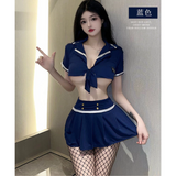 Cosplay Cảnh Sát Sexy Xẻ Ngực Gợi Cảm Áo Croptop Buộc Dây Váy Xòe Xếp Ly Nữ Police Dễ Thương - N703 