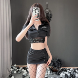 Cosplay Cảnh Sát Anime Ôm Body Tôn Dáng Gợi Cảm Hóa Trang Nữ Police Thanh Lịch Quyến Rũ - N705 Đen