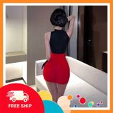 (Che Tên Khi Giao) Cosplay Thư Ký Ôm Body Xinh Gợi Cảm Anime Quyến Rũ - N720 Đỏ Đen Giao Nhanh Toàn Quốc