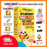 (Che Tên Khi Giao) Bao Cao Su Love Kiss MAXXMEN Vanilla Siêu Mỏng 0.02mm Hương Vani Hộp 10 Cái Cao Cấp Bảo Đảm