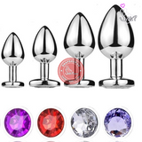 (Snapshop) Phích Cắm Hậu Môn Inox Đính Đá Tròn - Đủ Size Chính Hãng