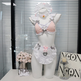 Cosplay Thỏ Hồng Hư Hỏng Kèm Phụ Kiện Gợi Cảm Bộ Đồ Lót Thỏ Con Kèm Tạp Dề Người Hầu Dáng Yêu Cao Cấp - N780