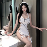 Bộ Hoá Trang Nữ Giúp Việc Kèm Tạp Dề Cài Tóc Đáng Yêu Gợi Cảm Cosplay Nàng Hầu Trắng Viền Đen Quyến Rũ - N370