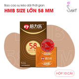 (Snapshop) Bao Cao Su Size Lớn 58mm HBM Chính Hãng - Hộp 10 Cái Chính Hãng