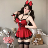 Đồ Cosplay Sexy Hầu Gái Anime Gợi Cảm Đáng Yêu Váy Ngủ Xòe Nữ Giúp Việc Maid Đỏ Quyến Rũ Dễ Thương - N372