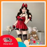 (Che Tên Khi Giao) Đồ Cosplay Sexy Hầu Gái Anime Gợi Cảm Đáng Yêu Váy Ngủ Xòe Nữ Giúp Việc Maid Đỏ Quyến Rũ Dễ Thương - N372 Hộp Trắng Kín