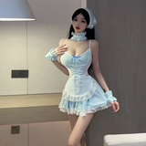 Cosplay Hầu Gái Xòe Dáng Tiểu Thư Sexy Dễ Thương Váy Ngủ Maid 2 Dây Phối Ren Nữ Giúp Việc Xinh Quyến Rũ - N874