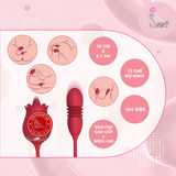 (Snapshop) Trứng Rung Lưỡi Liếm Hình Bông Hồng Rung Thục 10 Chế Độ Chính Hãng