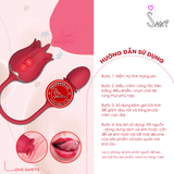 (Snapshop) Trứng Rung Lưỡi Liếm Hình Bông Hồng Rung Thục 10 Chế Độ Chính Hãng