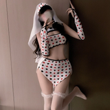 Đồ Cosplay Hầu Gái Hoạ Tiết Poker Trái Tim Dễ Thương Gợi Cảm Set Ngủ Maid Nữ Tu Kèm Phụ Kiện Đáng Yêu - N598