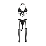 Cosplay Mèo Bông Hư Hỏng Có Đuôi Dễ Thương Gợi Cảm Đồ Ngủ Liền Thân Miêu Nữ Đen Quyến Rũ - N339 Đen