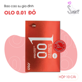 (Snapshop) Bao Cao Su Siêu Mỏng OLO 0.01 Red Nóng Ấm Chính Hãng