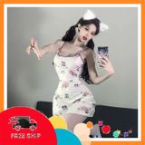 (Che Tên Khi Giao) Váy Ngủ 2 Dây Có Mút Ngực Hoạ Tiết Mèo TOM Dễ Thương Gợi Cảm Đầm Mặc Nhà Cotton Tặng Chip Sexy Quyến Rũ - N227 Bảo Mật Tuyệt Đối