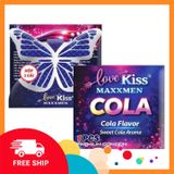 (Che Tên Khi Giao) Bao Cao Su Love Kiss Maxxmen Cola Hộp 12 Cái – Gân Gai Kéo Dài Thời Gian, Hương Cola Ngọt Ngào - Hộp 1 Cái Hộp Trắng Kín