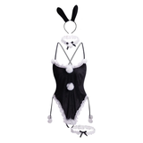 Set Cosplay Thỏ Bông Trắng Sexy Gợi Cảm Bodysuit Đồ Ngủ Liền Thân Bunny Đen Xẻ Đáy Bonita Quyến Rũ - N333
