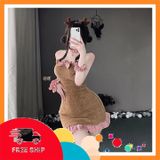 (Che Tên Khi Giao) Cosplay Gấu Bông Anime Dáng Ôm Dễ Thương Thanh Lịch Đồ Ngủ Gợi Cảm Bé Cừu Trắng Nâu Kèm Phụ Kiện Cao Cấp - N894 Nâu Bảo Mật Tuyệt Đối