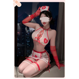 Cosplay Y Tá Xuyên Thấu Kèm Đai Garter Ôm Body Gợi Cảm Đáng Yêu Váy Ngủ Nữ Bác Sĩ Đan Dây V1 Quyến Rũ - N551