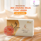 (Snapshop) Bao cao su JEX UsuUsu Jelia Coat R1000 - Vừa vặn, ôm sát, nhiều gel bôi trơn - Hộp 12 cái Chính Hãng