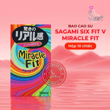 (Snapshop) Bao cao su Sagami Six Fit V Miracle Fit - Thiết kế 3D ôm sát, siêu mỏng - Hộp 10 cái Chính Hãng
