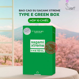 (Snapshop) Bao cao su Sagami Xtreme Type E Green Box - Siêu điểm nổi, siêu mỏng - Hộp 10 cái Chính Hãng